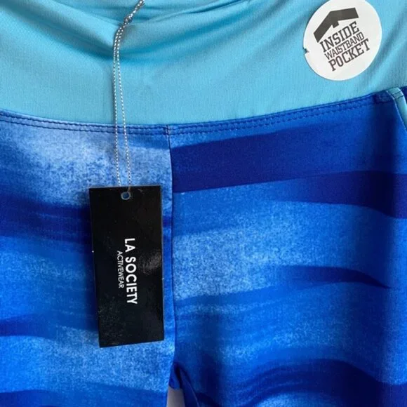 NWT LA SOCIETY SPORT Blue Ombre Leggings - Picture 3 of 8